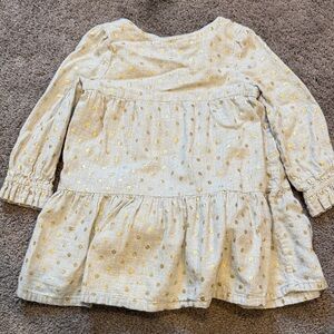 Mini Boden Tiered Gold Polka Dot Dress